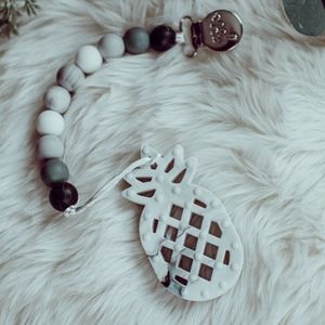 Clip On Teether- Modern Pineapple